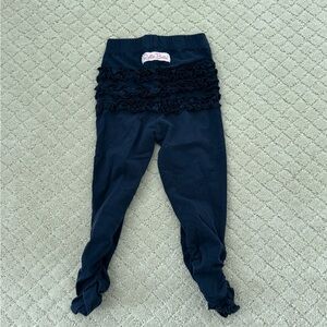 Ruffle Butts Dark Blue Ruffle Leggings for Kids